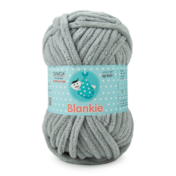 Ganga Blankie Yarn BLK021 Silver Grey – Soft Amigurumi Plush Yarn for Crochet Toys