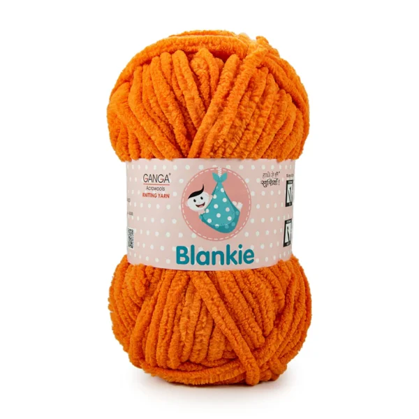 Ganga Blankie Yarn BLK028 Saffron Orange – Soft Amigurumi Plush Yarn for Crochet Toys