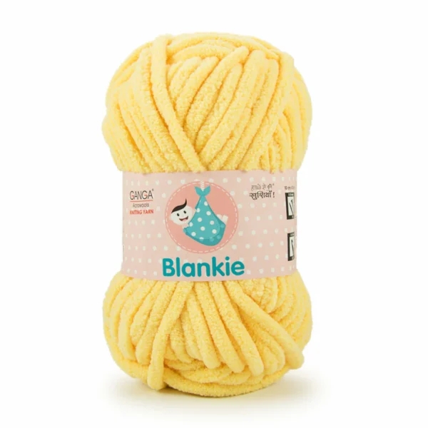 Ganga Blankie Yarn BLK003 Pastle Yellow – Soft Amigurumi Plush Yarn for Crochet Toys