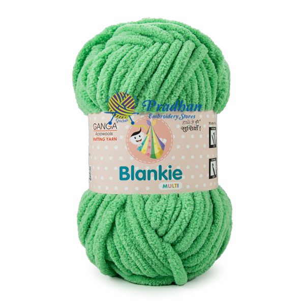 Ganga Blankie Yarn BLK014 Light Green – Soft Amigurumi Plush Yarn for Crochet Toys