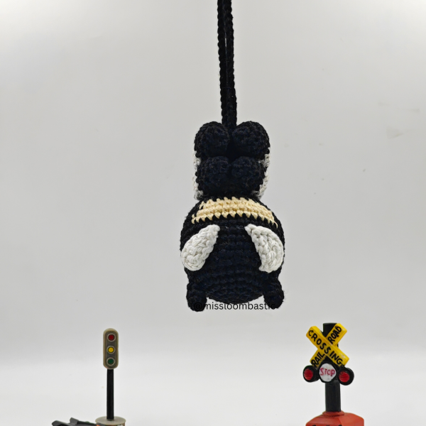 Crochet Batman Hanging – Handmade Amigurumi Car Charm & Superhero Collectible