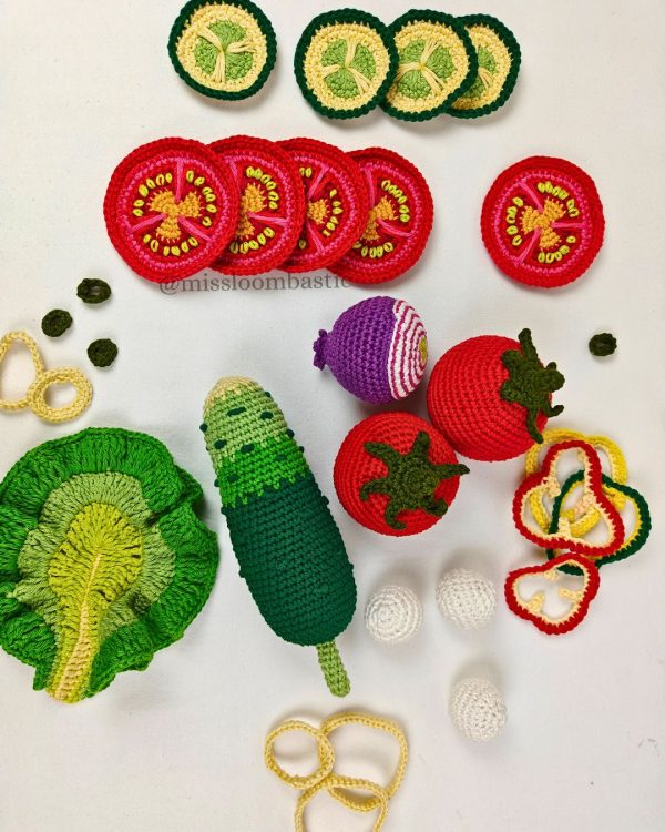 Veg Platter Crochet Amigurumi Handmade Vegetable Toy Set