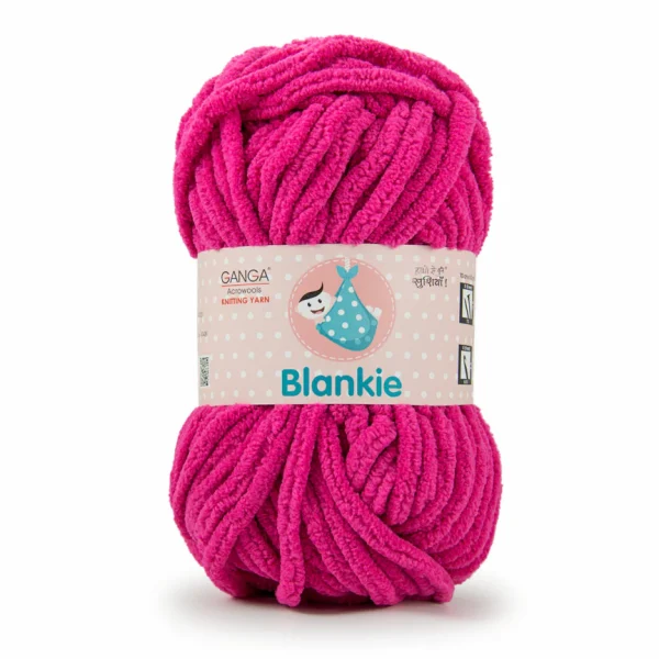 Ganga Blankie Yarn BLK013 Dark Pink – Soft Amigurumi Plush Yarn for Crochet Toys