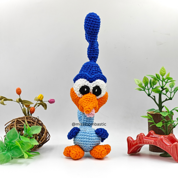 Road Runner Crochet Amigurumi plush crochet bird toy for kids and collectors