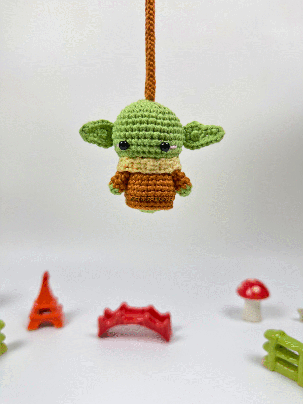 Crochet Baby Yoda car charm handmade