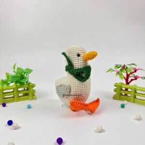 Cute crochet bird with scarf