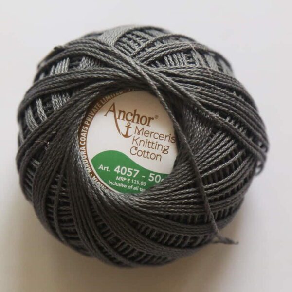 Anchor Mercerised Cotton Knitting Yarn 4057 Dark Grey (4057000-00400)