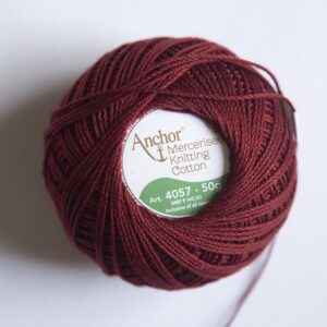 Cotton yarn maroon Anchor mercerised cotton knitting yarn for crochet and amigurumi