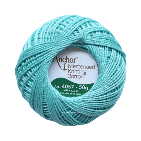 Anchor Mercerised Cotton Knitting Yarn 4057 Aqua Blue (4057000-00528)