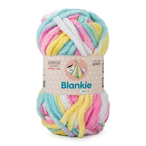 Ganga Blankie Yarn BLM017 Multi colour  – Soft Amigurumi Plush Yarn for Crochet Toys