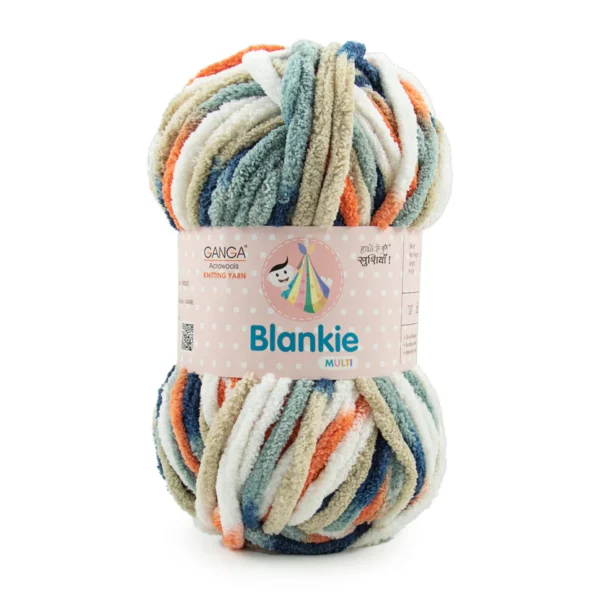 Ganga Blankie Yarn BLM023 Multi colour  – Soft Amigurumi Plush Yarn for Crochet Toy
